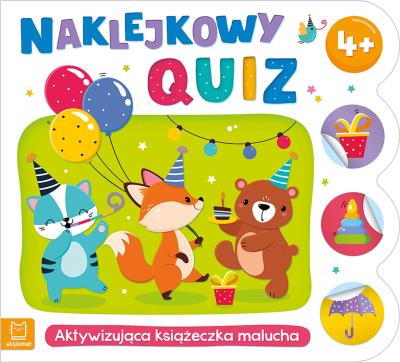Okładka książki Naklejkowy quiz 4+ Aktywizująca książeczka malucha
