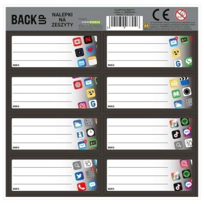 Opakowanie Nalepki na zeszyty BackUp 4 A 62 (25szt) DERFORM