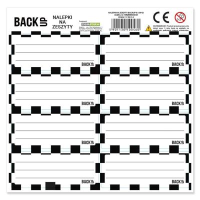 Opakowanie Nalepki na zeszyty BackUp Szachownica (25szt)