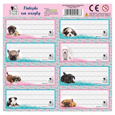Opakowanie Nalepki na zeszyty Cleo i Frank Pieski (25szt)