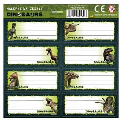 Opakowanie Nalepki na zeszyty Dinozaur (25szt)