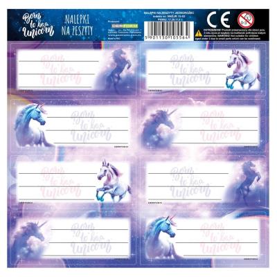 Opakowanie Nalepki na zeszyty Jednorożec (25szt)