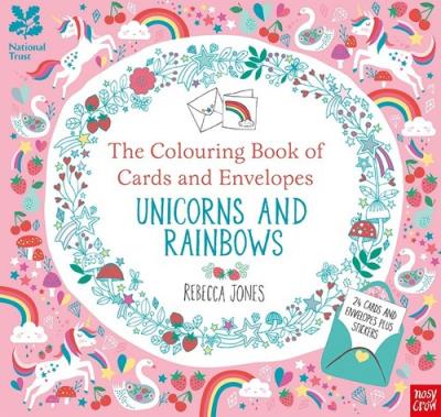 National Trust: The Colouring Book of Cards and Envelopes - Unicorns and Rainbows. Autor: Jones Rebecca. SmakLiter.pl Okładka książki National Trust: The Colouring Book of Cards and Envelopes - Unicorns and Rainbows