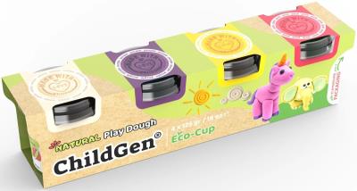 Opakowanie Naturalna ciastolina w eko-kubkach 4 kolory