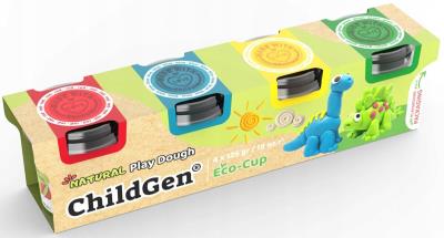 Opakowanie Naturalna ciastolina w eko-kubkach 4 kolory