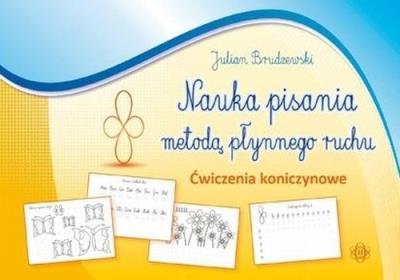 Nauka pisania metodą płynnego ruchu w.2023. Autor: Julian Brudzewski. SmakLiter.pl Okładka książki Nauka pisania metodą płynnego ruchu w.2023