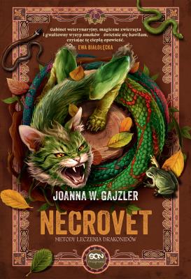 Necrovet. Metody leczenia drakonidów. Autor: Joanna W. Gajzler. SmakLiter.pl Okładka książki Necrovet. Metody leczenia drakonidów