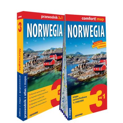 Norwegia 3w1 przewodnik + atlas + mapa. Autor: Duda Tomasz. SmakLiter.pl Okładka książki Norwegia 3w1 przewodnik + atlas + mapa