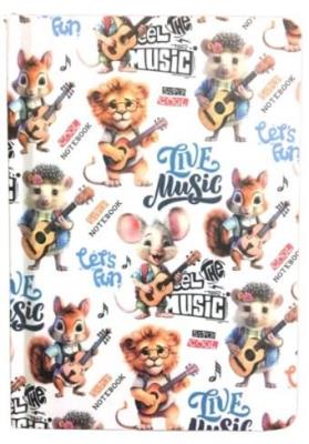 Opakowanie Notatnik A6/64K gładki Zwierzaki muzyka FRESH