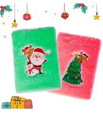 Opakowanie Notatnik pluszowy A5 gładki świąteczny MIX