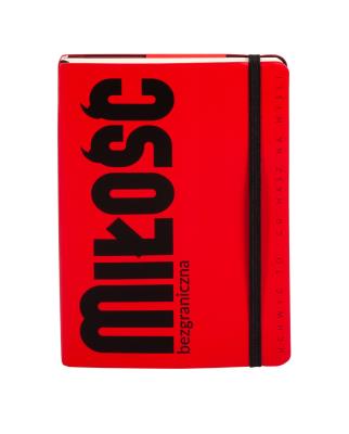 Opakowanie Notes A5 kratka Miłość czerwony