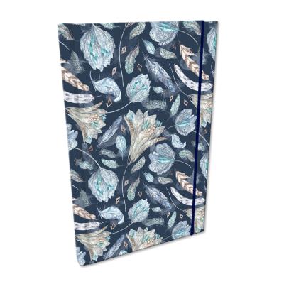 Opakowanie Notes A5 kratka z gumką Soft Touch kwiaty Boho