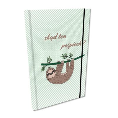 Opakowanie Notes A5 kratka z gumką Soft Touch leniwiec chwilunia