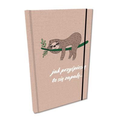 Opakowanie Notes A5 kratka z gumką Soft Touch leniwiec zapalny