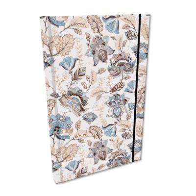 Opakowanie Notes A5 kratka z gumką Soft Touch Paisley kwiaty kawowe