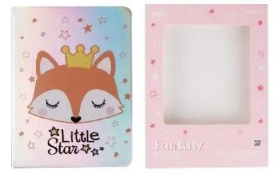 Opakowanie Notes holograficzny lisek 19x13,5cm