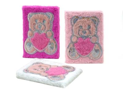 Opakowanie Notes pluszowy miś 22x16cm MIX