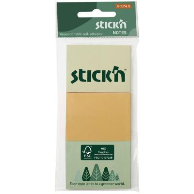Opakowanie Notes samoprzylepny 38x51mm 3 kolory pastel 100k.
