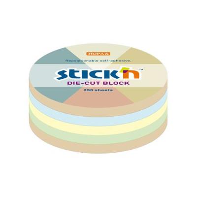 Opakowanie Notes samoprzylepny koło Hopax Stick'n 67x67mm mix 4 kolorów recykling 250k
