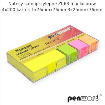 Opakowanie Notes samoprzylepny mix 4x200K