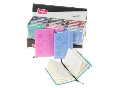 Opakowanie Notes z gumką w kwiaty (24szt)