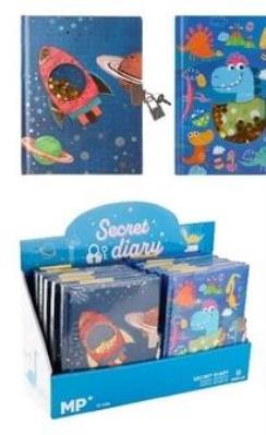 Opakowanie Notes z kłódką kosmos dinozaury