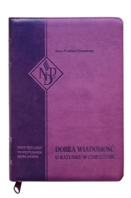 Okładka książki Nowy Testament NPD fioletowa z paginatorami