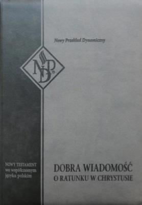 Okładka książki Nowy Testament NPD szary z paginatorami i suwakiem