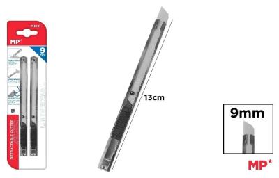 Opakowanie Nóż do papieru wysuwany czarny 9mm 2szt