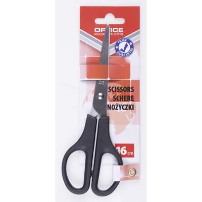 Nożyczki 16cm czarne. Wydawca: Office. SmakLiter.pl Opakowanie Nożyczki 16cm czarne