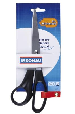 Nożyczki dla leworęcznych klasyczne 20,5 cm czarne. Wydawca: Donau. SmakLiter.pl Opakowanie Nożyczki dla leworęcznych klasyczne 20,5 cm czarne
