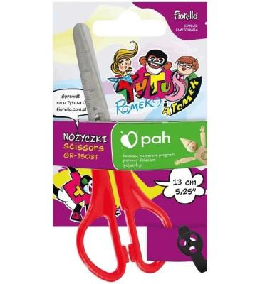 Nożyczki szkolne 13cm Tytus FIORELLO. Wydawca: Fiorello. SmakLiter.pl Opakowanie Nożyczki szkolne 13cm Tytus FIORELLO