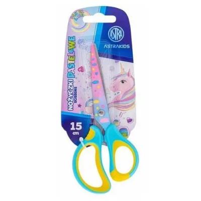 Opakowanie Nożyczki szkolne z ergonomiczne Astrakids Unicorn 15 cm. 1 szt. .