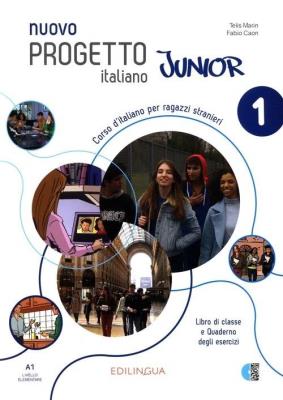 Nuovo Progetto italiano Junior 1. DVD + CD. Autor: Marin Telis, Caon Fabio. SmakLiter.pl Okładka książki Nuovo Progetto italiano Junior 1. DVD + CD