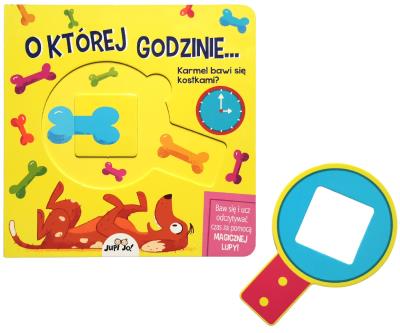 O której godzinie…? Książka z magiczną lupą. Autor: Mancini Paolo, Leone Luca. SmakLiter.pl Okładka książki O której godzinie…? Książka z magiczną lupą