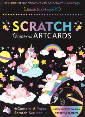 Opakowanie Obrazek do zdrapywania Jednorożce 9szt