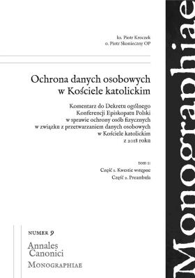 Okładka książki Ochrona danych osobowych w Kościele...T.1