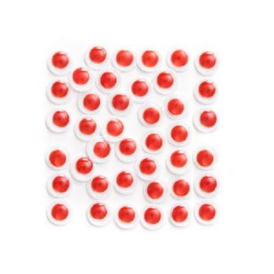 Opakowanie Oczka samoprzylepne 8mm czerwone  36szt.