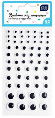 Opakowanie Oczy ruchome samoprzylepne 62szt