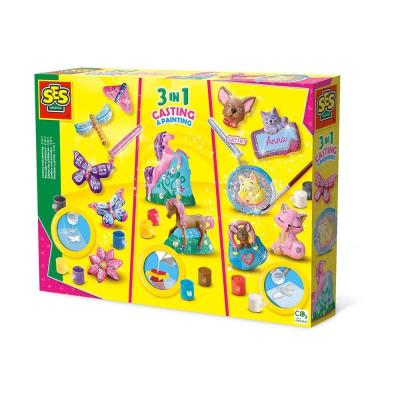 Odlewy gipsowe - brokatowe zwierzątka 3w1. Wydawca: SES NL. SmakLiter.pl Opakowanie Odlewy gipsowe - brokatowe zwierzątka 3w1