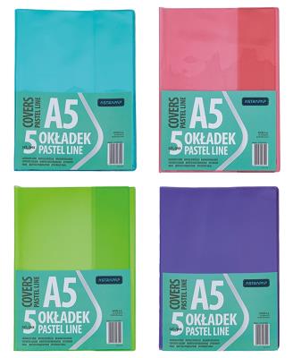 Opakowanie Okładka A5 Pastel Line nieregulowana (5szt) ASTRA