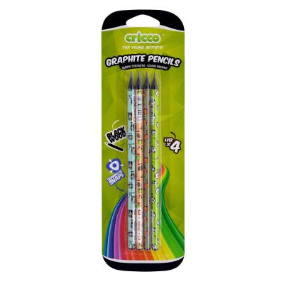 Ołówek trójkątny black wood HB 4szt. CRICCO. Wydawca: Cricco. SmakLiter.pl Opakowanie Ołówek trójkątny black wood HB 4szt. CRICCO