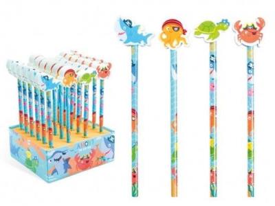 Opakowanie Ołówek z gumką do ścierania - morze (24szt)