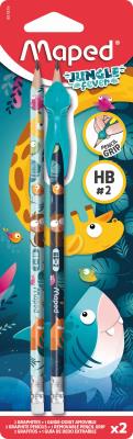 Ołówek z gumką Jungle Fever HB 2szt MAPED. Wydawca: Maped. SmakLiter.pl Opakowanie Ołówek z gumką Jungle Fever HB 2szt MAPED