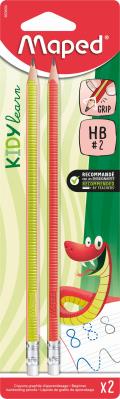 Ołówek z gumką Kidy Learn Grip HB 2szt MAPED. Wydawca: Maped. SmakLiter.pl Opakowanie Ołówek z gumką Kidy Learn Grip HB 2szt MAPED