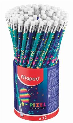 Opakowanie Ołówek z gumką Pixel HB w kubku (72szt) MAPED