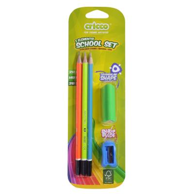 Ołówki cricco neonowe 3 szt. + temperówka + gumka blister. Wydawca: Cricco. SmakLiter.pl Opakowanie Ołówki cricco neonowe 3 szt. + temperówka + gumka blister