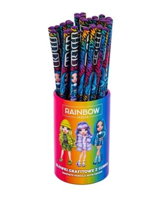 Ołówki trójkątne HB z gumką Rainbow High (36szt). Wydawca: ASTRA papiernicze. SmakLiter.pl Opakowanie Ołówki trójkątne HB z gumką Rainbow High (36szt)