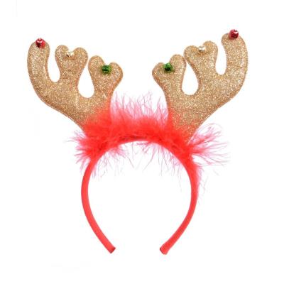 Opakowanie Opaska brokatowa - rogi renifera z dzwoneczkami (SM4764)