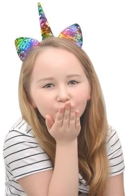 Opakowanie Opaska jednorożec disco (z cekinami dwustronnymi)